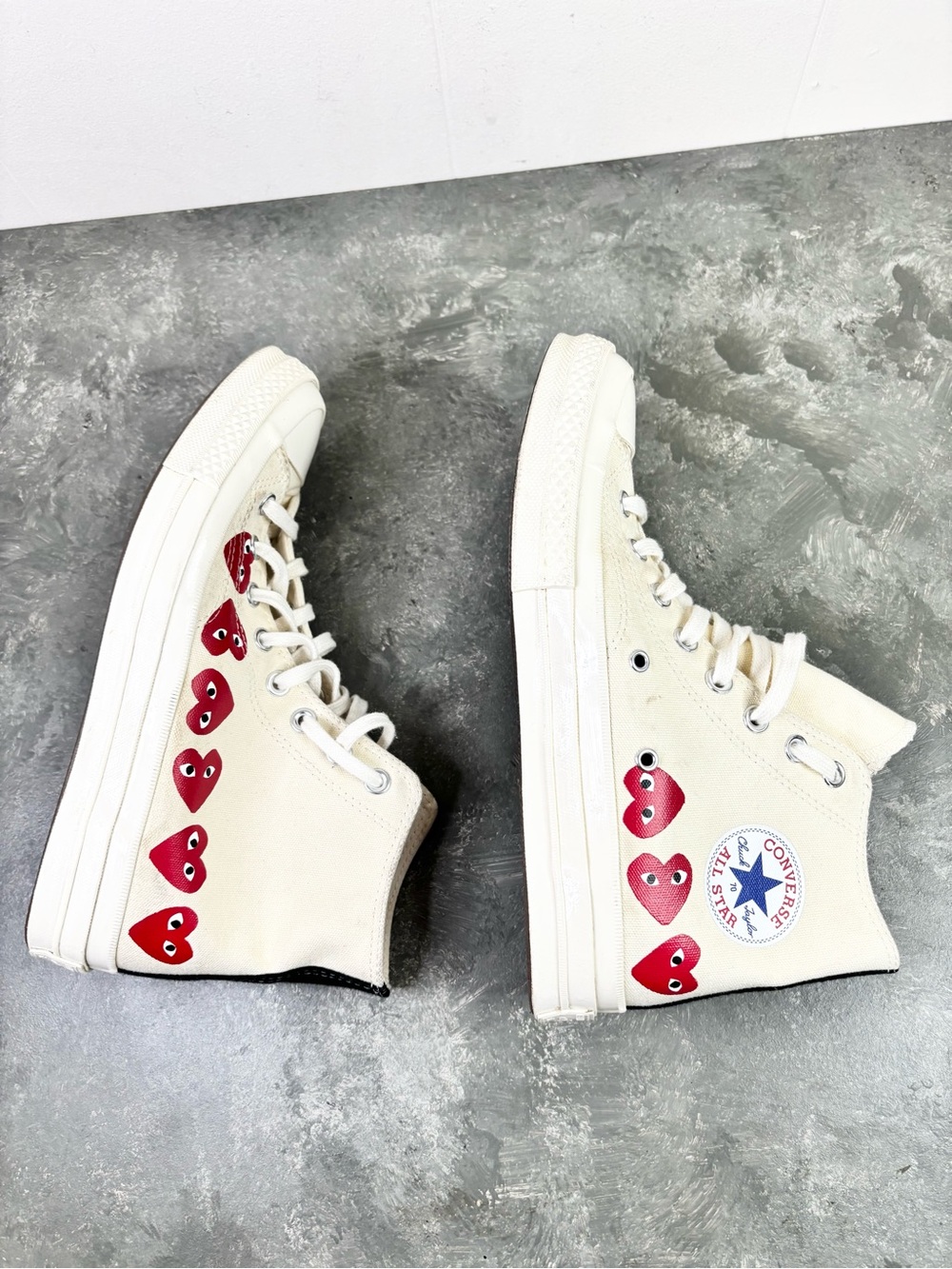 Converse Chuck Taylor All Star 70 Hi Comme des Garcons PLAY Multi-Heart White - Picture 9 of 13